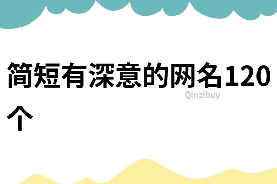 简短有深意的网名120个
