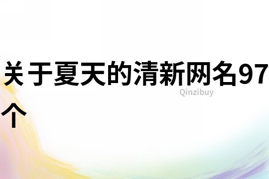关于夏天的清新网名97个