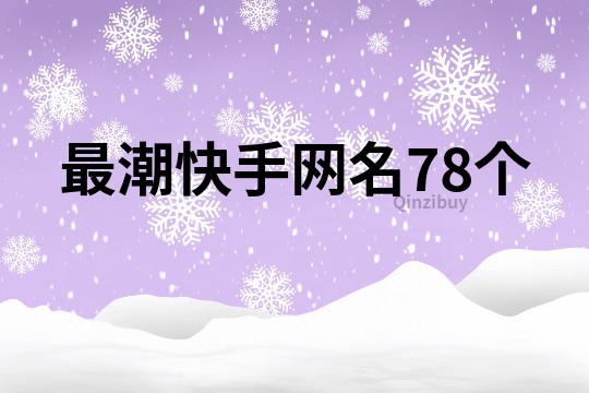 最潮快手网名78个