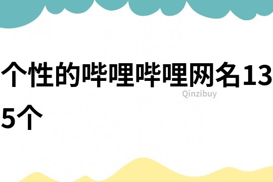 个性的哔哩哔哩网名135个