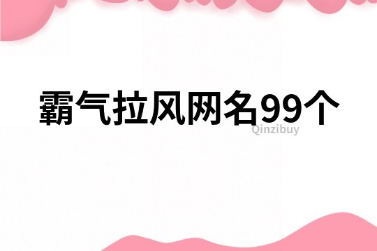 霸气拉风网名99个