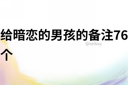 给暗恋的男孩的备注76个