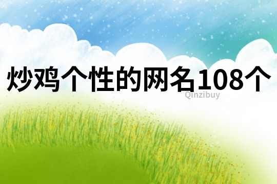 炒鸡个性的网名108个