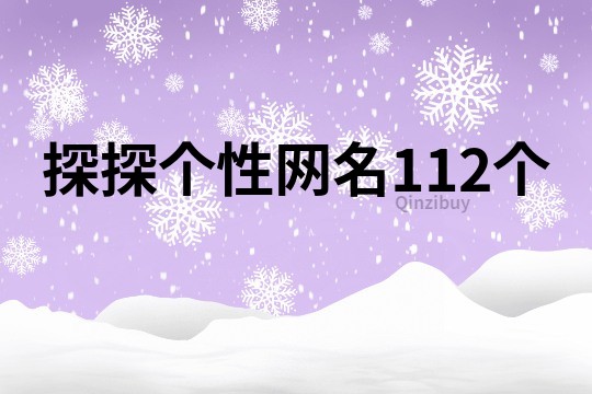 探探个性网名112个