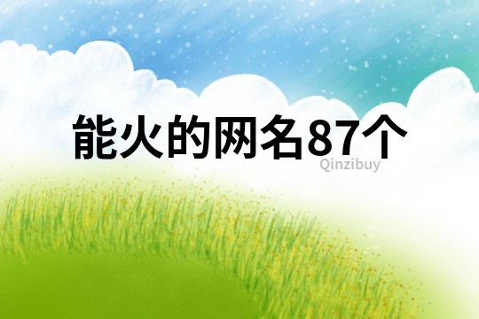 能火的网名87个