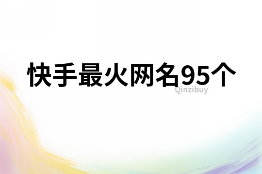 快手最火网名95个