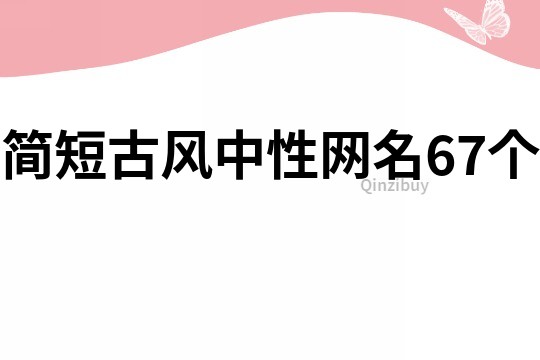 简短古风中性网名67个