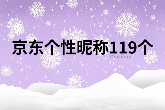 京东个性昵称119个