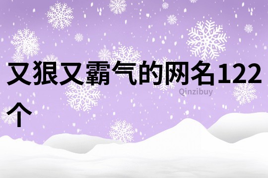 又狠又霸气的网名122个