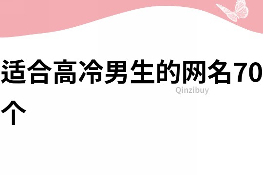 适合高冷男生的网名70个