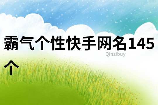 霸气个性快手网名145个