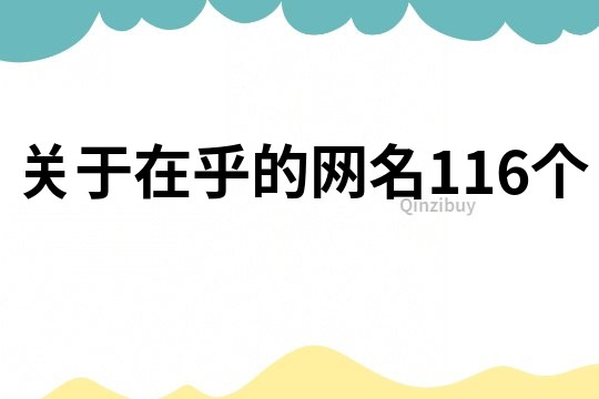 关于在乎的网名116个