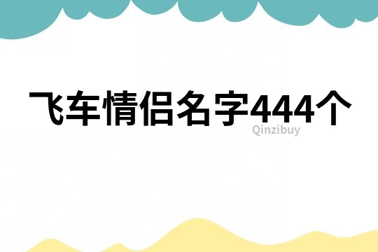 飞车情侣名字444个