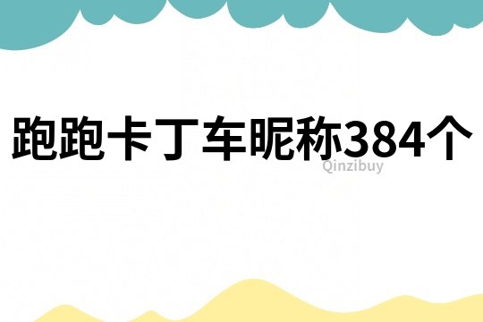 跑跑卡丁车昵称384个