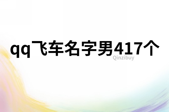 qq飞车名字男417个