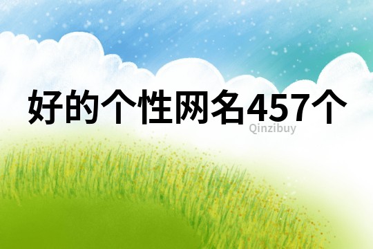 好的个性网名457个