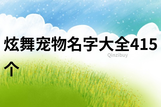 炫舞宠物名字大全415个