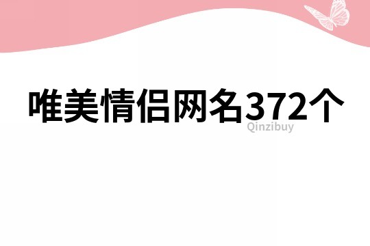 唯美情侣网名372个