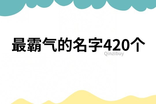 最霸气的名字420个