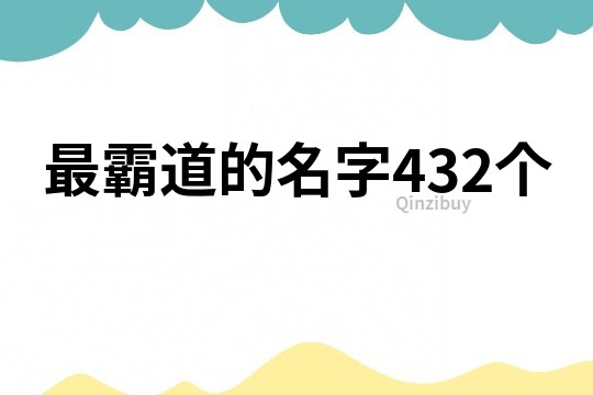 最霸道的名字432个