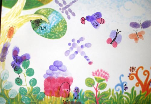 幼儿园大班手印画教案:昆虫朋友