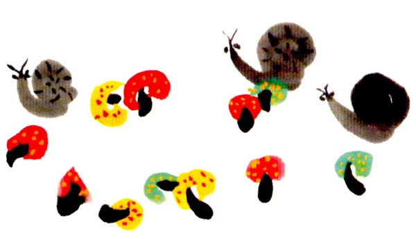 幼儿园大班中国画教案:蜗牛慢慢爬